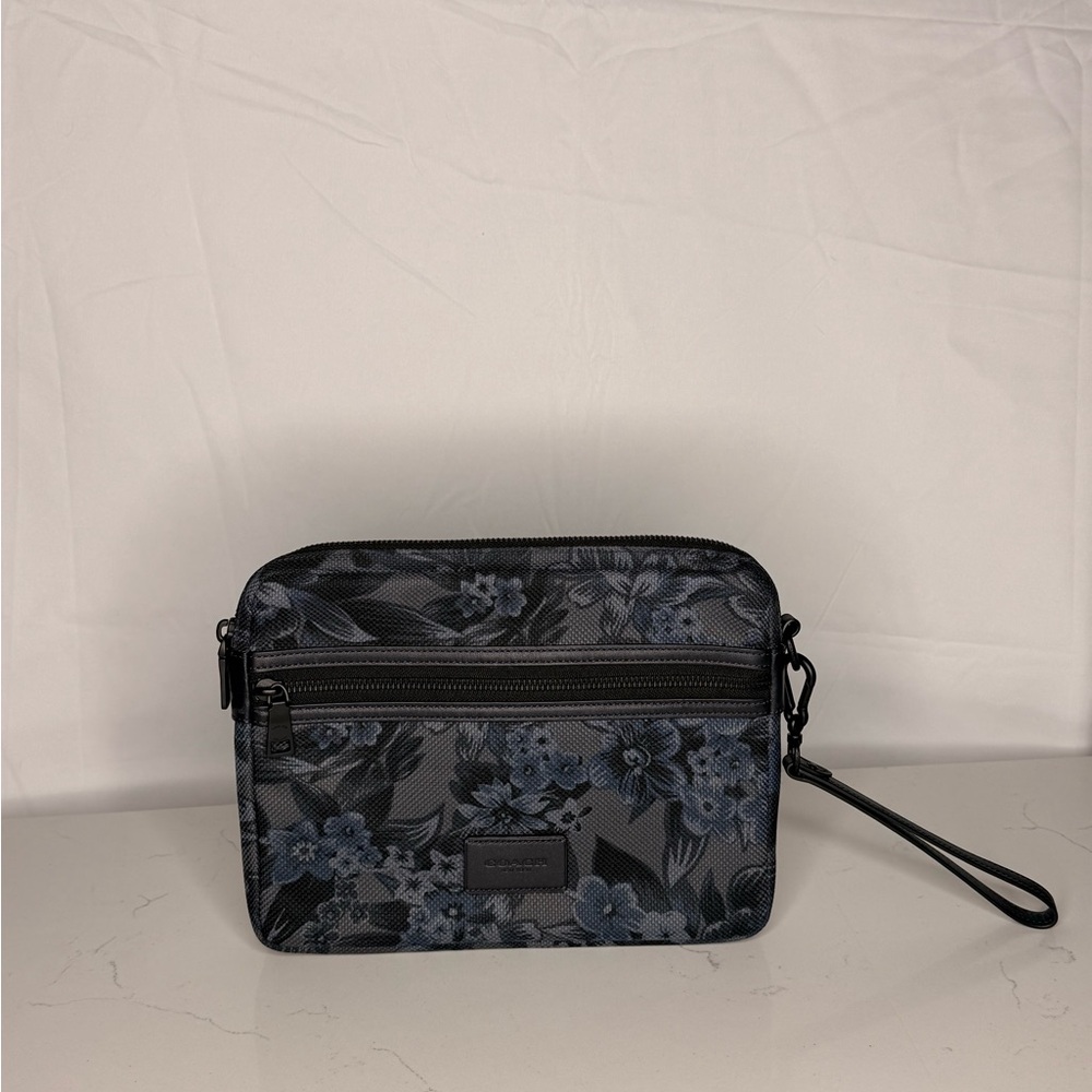 Coach Black and Blue Floral Bag